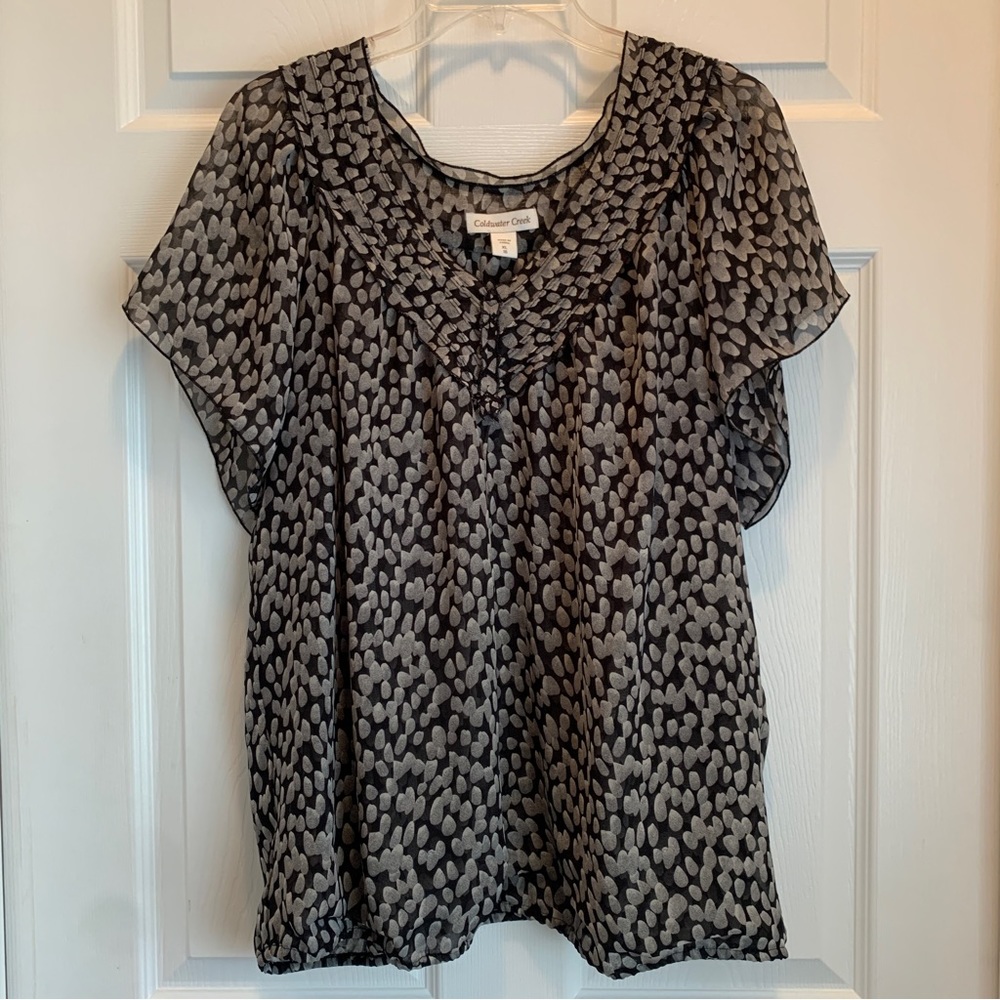 Flutter Sleeve V Neck Blouse